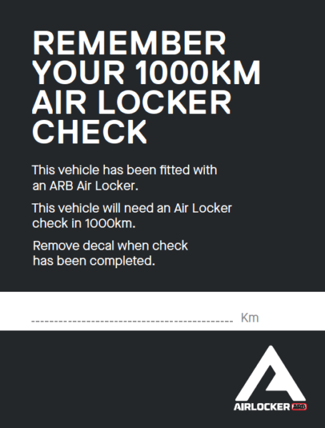 1000km Air Locker Check Sticker (Pack of 50)