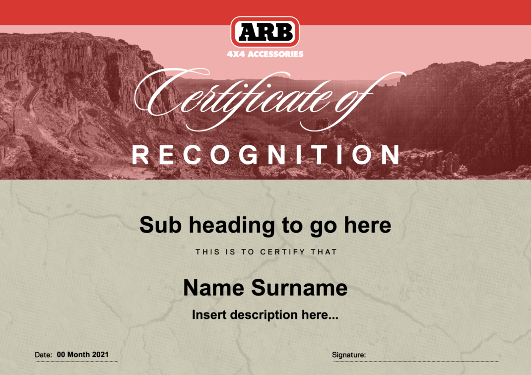 Editable Certificate of Recognition
