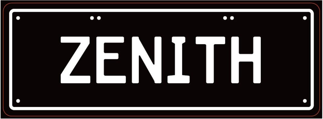Zenith Number Plate (for Showroom Display)
